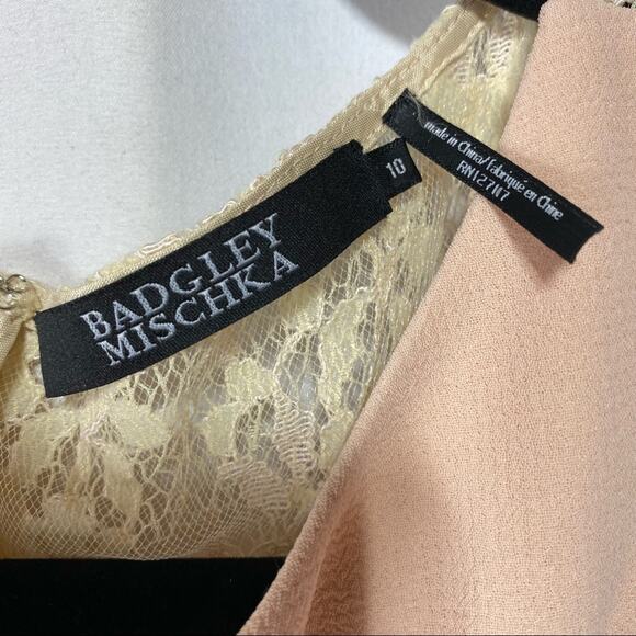 Badgley Mischka Pink Sleeveless Bow-Front Dress Size 10 - Picture 4 of 6